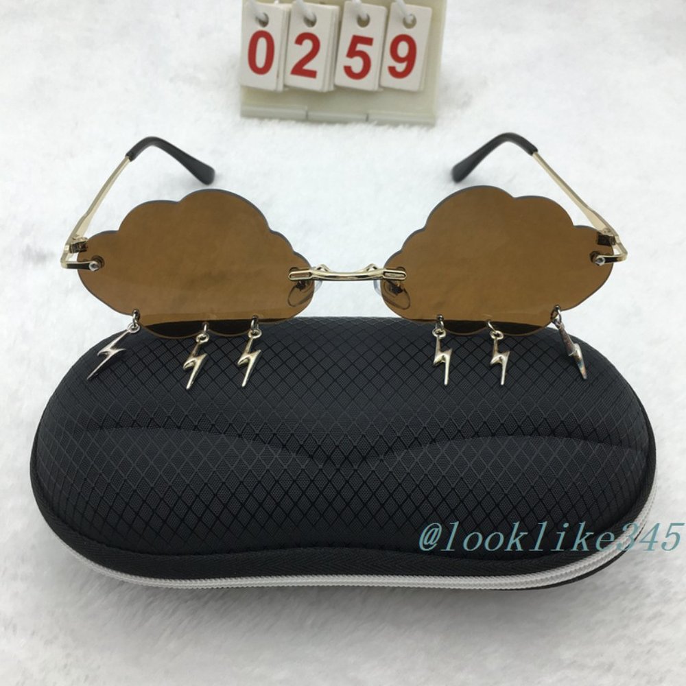 CStylish frameless Frame Tea Clouds Lens Sunglasses - Picture 4 of 4
